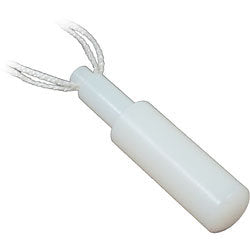 Cylindrical, white Ambutech hook-on pencil cane tip. 