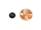 Individual large, round, black bump dot shown next to a penny. The penny is larger than the bump dot.